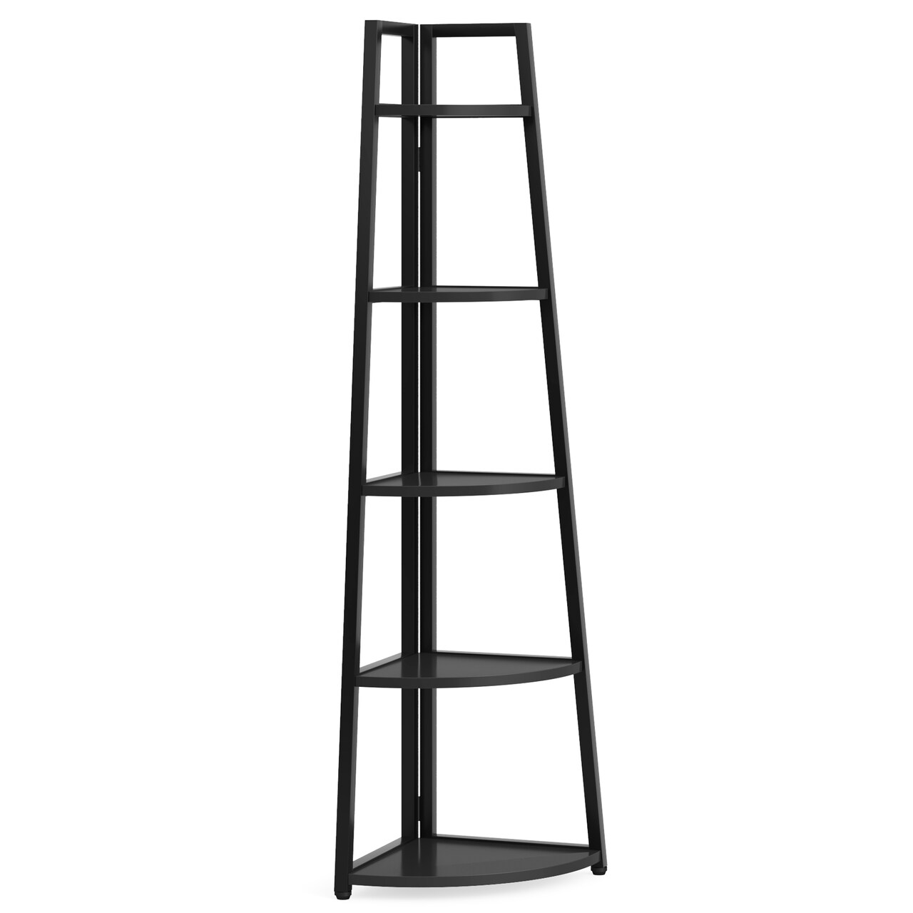Tribesigns 70" Tall Corner Shelf 5 Tier Rustic Industrial Bookcase Plant Stand